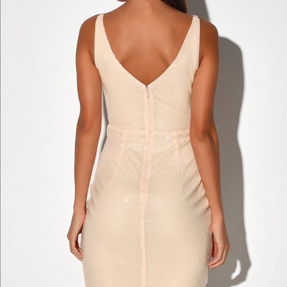 Lulus Light Blush Sequin Bodycon Mini Dress - Picture 2 of 4